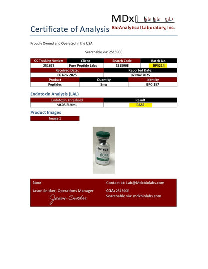 BPC - 157 - Pure Peptide Labs