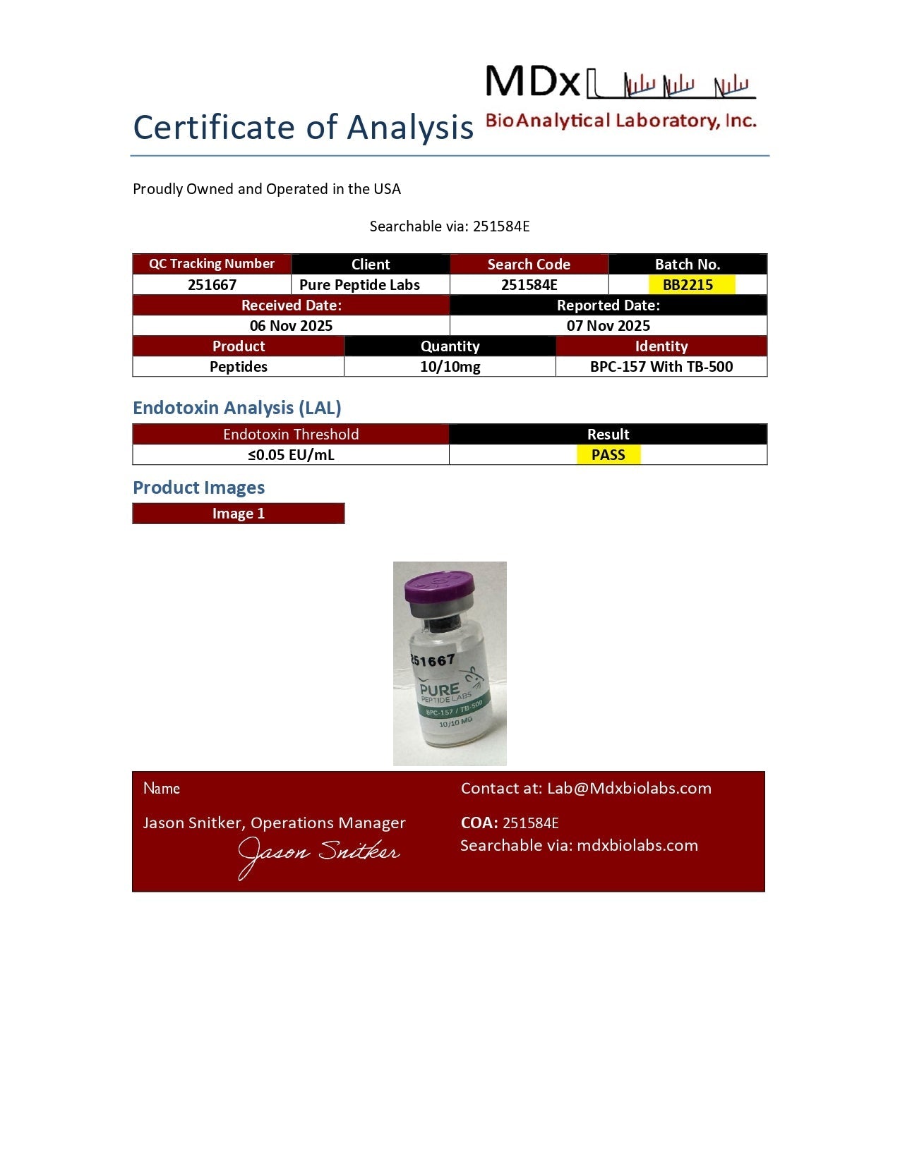 BPC - 157/TB - 500 Blend - Pure Peptide Labs