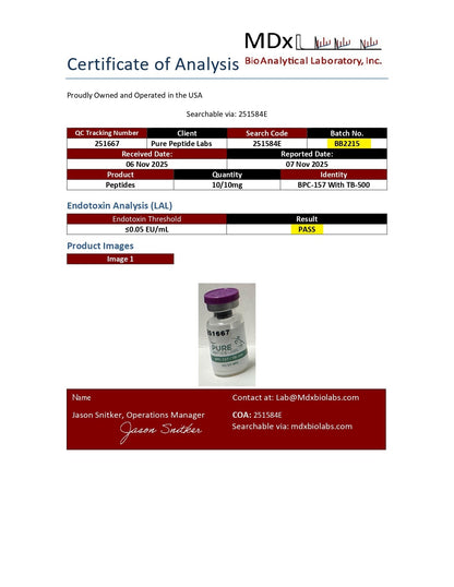 BPC - 157/TB - 500 Blend - Pure Peptide Labs