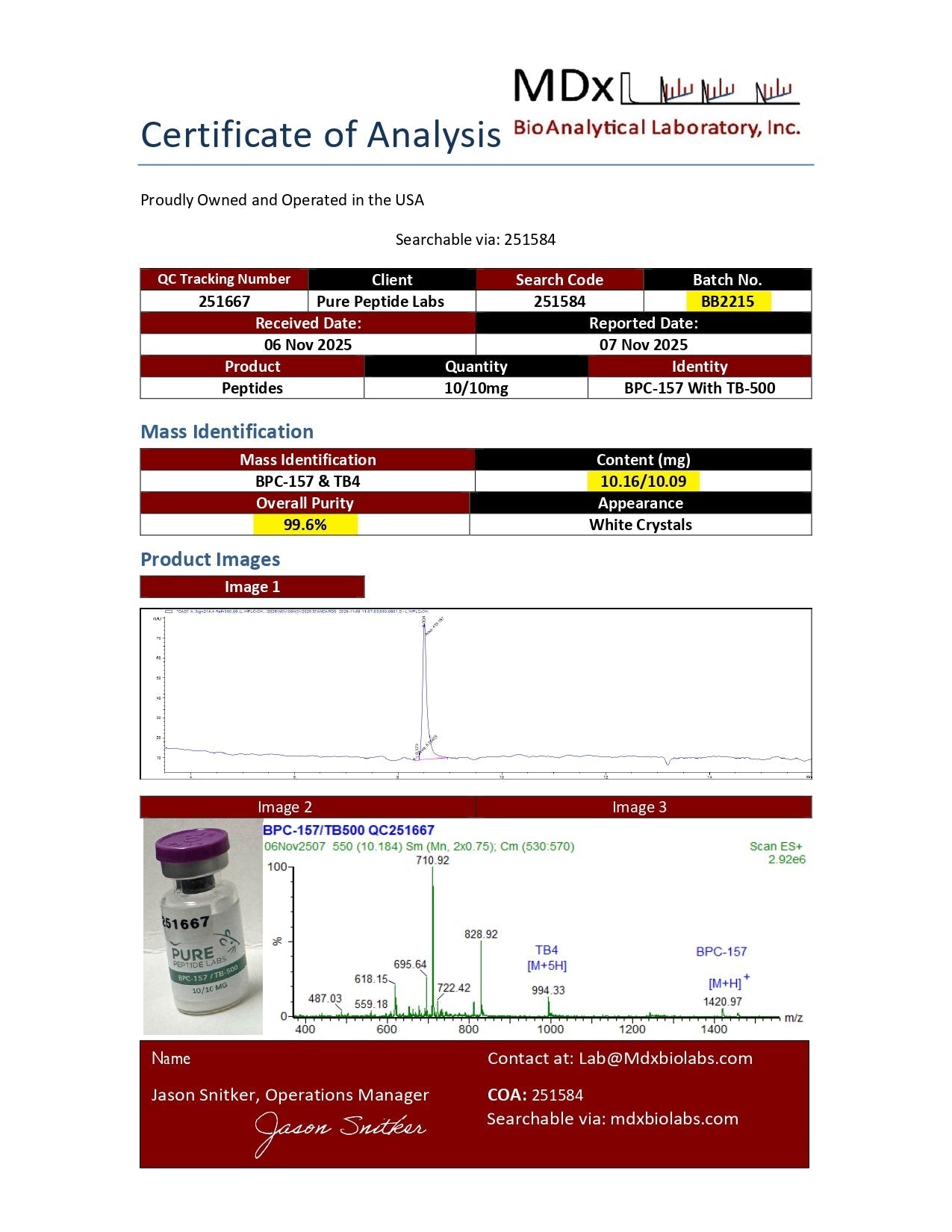 BPC - 157/TB - 500 Blend - Pure Peptide Labs