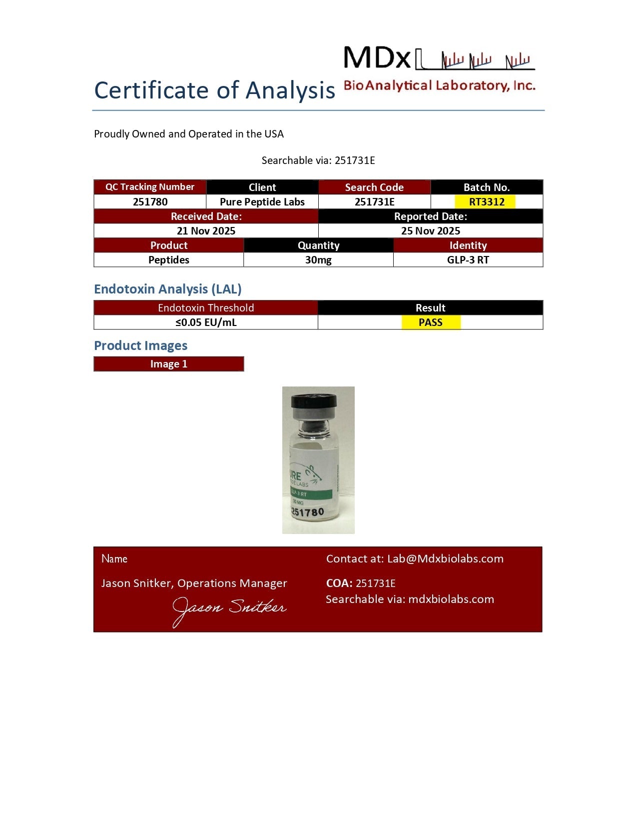 GLP - 3RT - Pure Peptide Labs