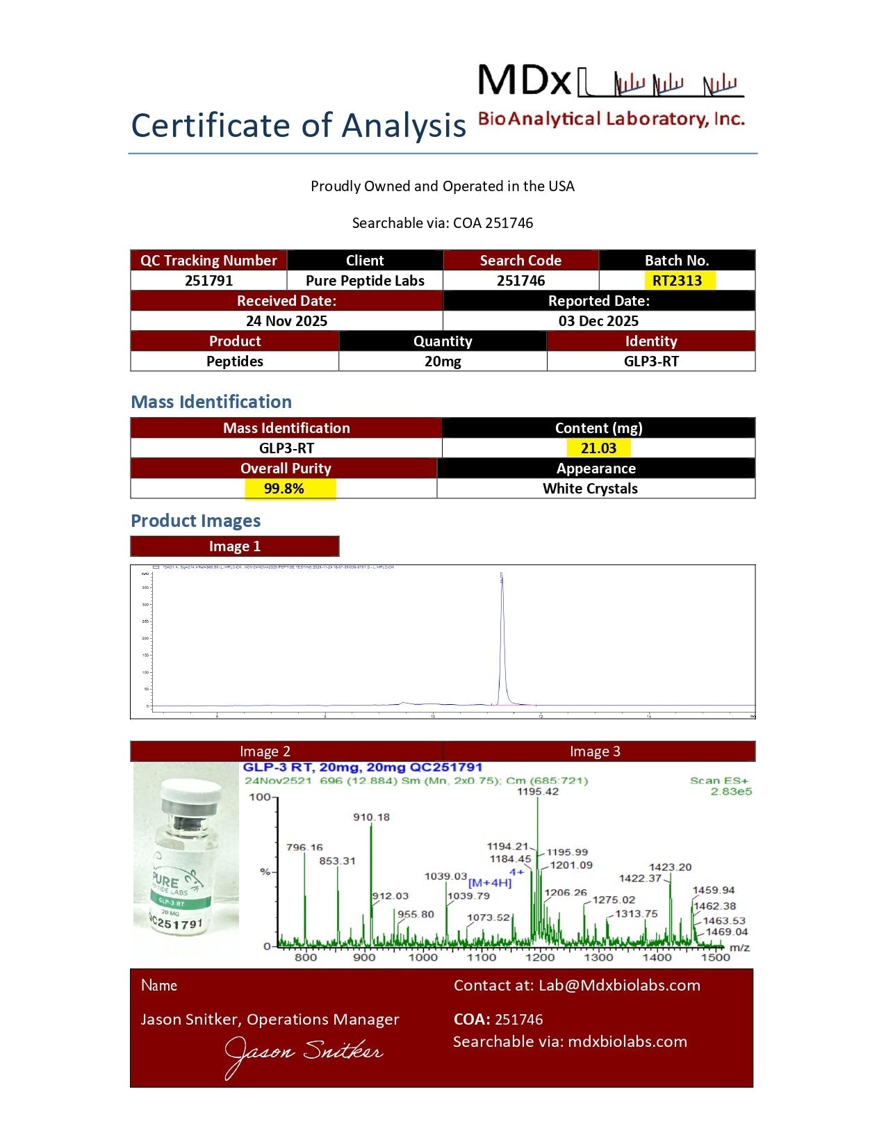 GLP - 3RT - Pure Peptide Labs