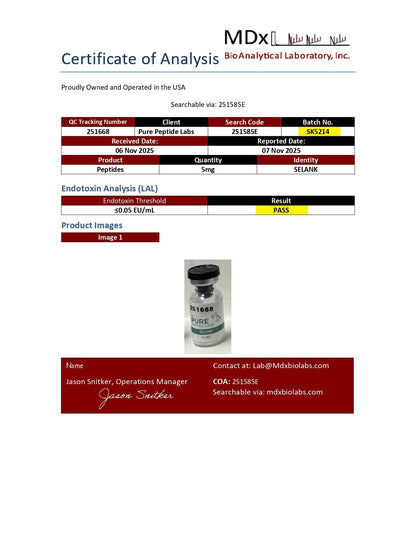 Selank - Pure Peptide Labs